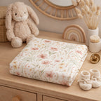 Floral Meadow Baby Swaddle Blanket — Blush Wildflower Nursery Swaddle