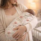 Floral Meadow Baby Swaddle Blanket — Blush Wildflower Nursery Swaddle