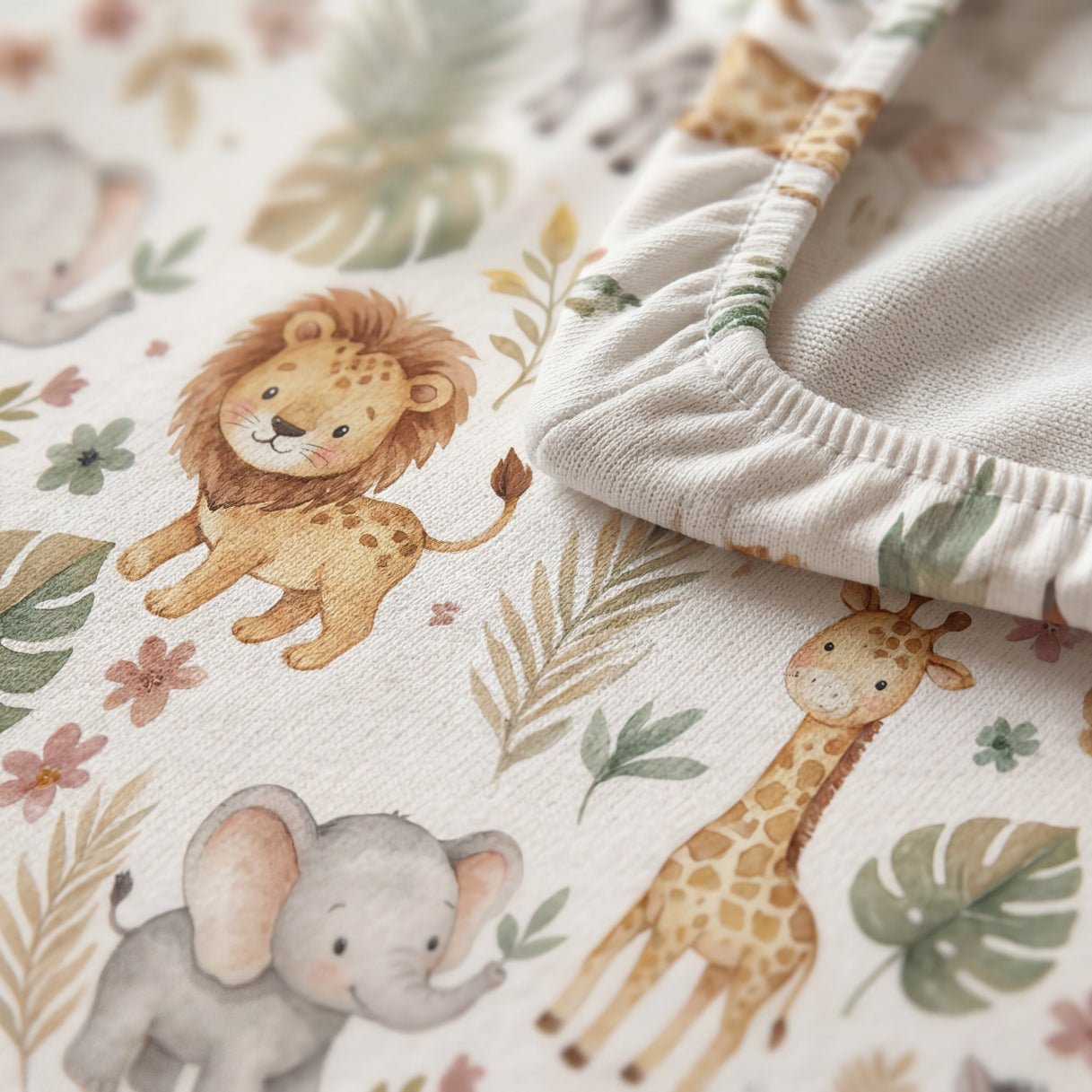 Safari Theme Baby Changing Pad Cover — Gender Neutral Nursery