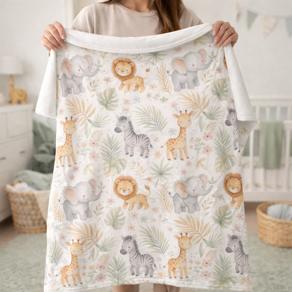 Safari Baby Minky Plush Baby Toddler Blanket