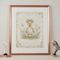Silly Geese Duckling Floral Wall Poster — Cute Nursery Animal Matte Vertical Art