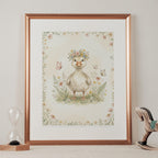 Silly Geese Duckling Floral Wall Poster — Cute Nursery Animal Matte Vertical Art