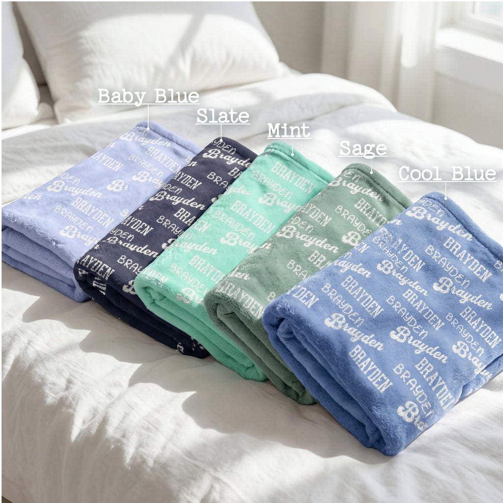 Personalized Minky Baby Boy Security Blanket