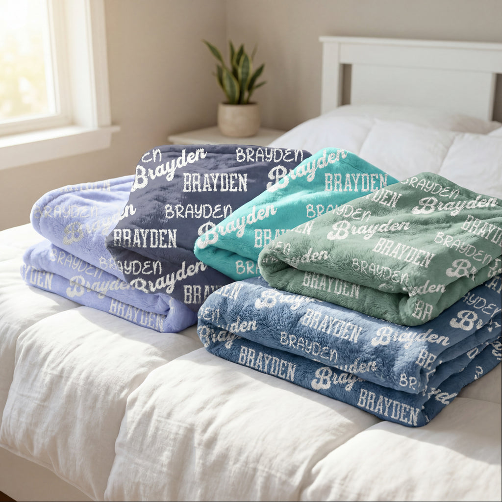 Personalized Minky Baby Boy Security Blanket